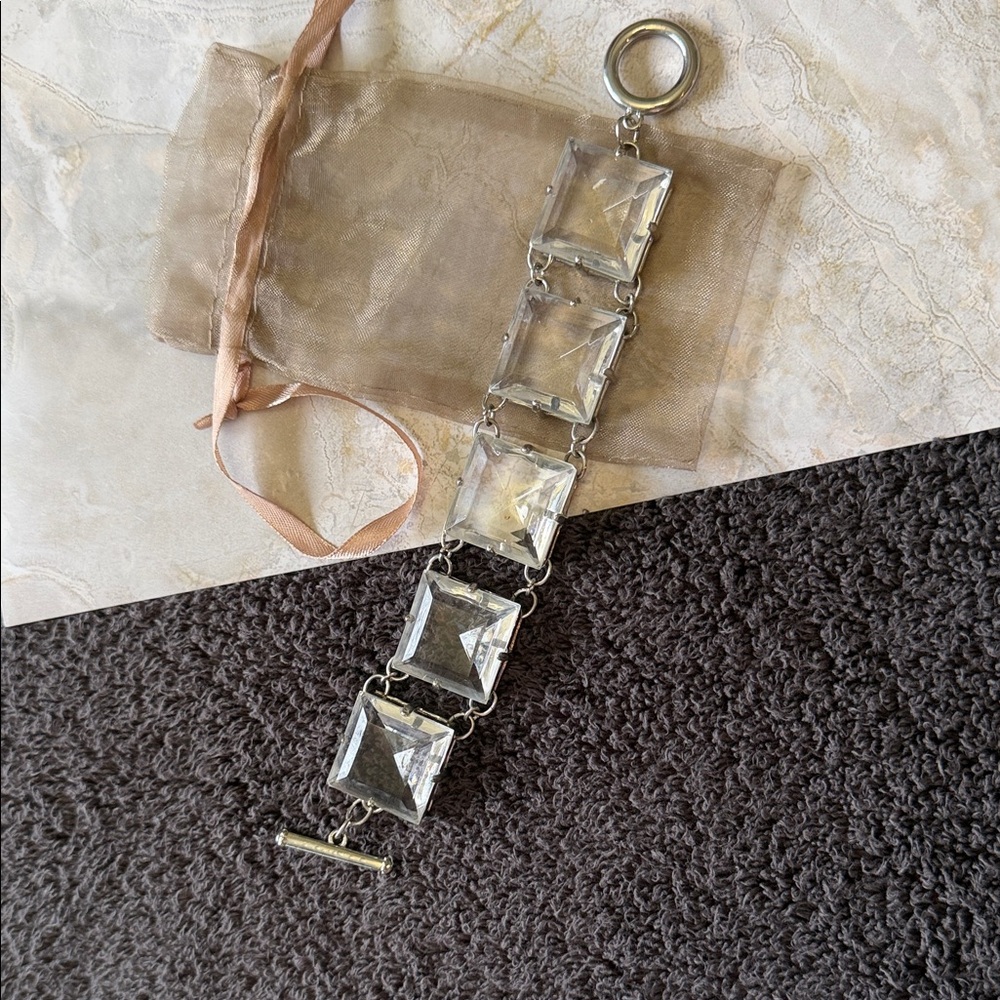 Silver and Clear Geometric Bracelet